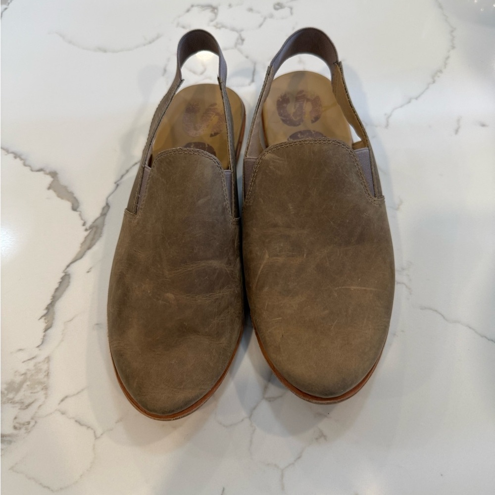 Sorel Ella Brown Leather Slingback Flats - Picture 2 of 6